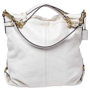 🤍 Coach Brooke Cream Leather Large Shoulder Satchel Bag 🤍